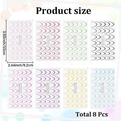 8Pcs Gradient Line Nail Art Stickers MRMJ-GF0001-59-1