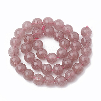 Natural Dyed Strawberry Quartz Beads Strands X-G-S295-15-6mm-1-1