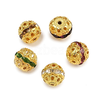 Brass Rhinestone Beads RB-A011-10mm-G-1