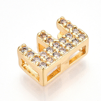Brass Micro Pave Cubic Zirconia Charms KK-N254-217G-E-1
