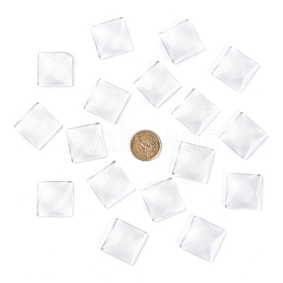 Transparent Glass Square Cabochons GGLA-A001-30mm-1