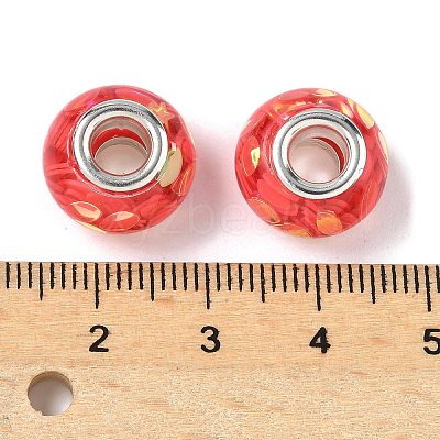 Transparent Resin Rondelle European Beads RESI-S023-30-1
