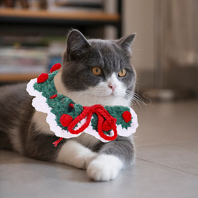 3Pcs 3 Colors Polyester and Cotton Dog Flower Pet Collar AJEW-GL0002-58-1