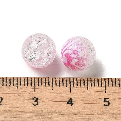 Duotone Spray Painted Crackle Acrylic Beads X-OACR-G029-02-1