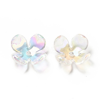 Transparent Acrylic Flower Bead Caps MACR-C009-15-1