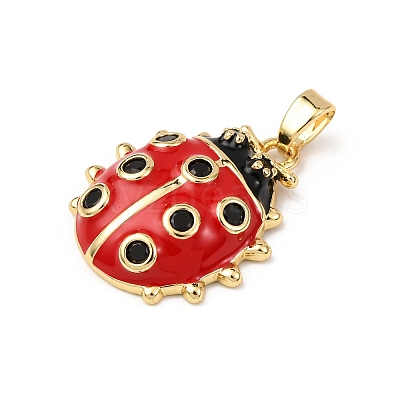 Brass Micro Pave Cubic Zirconia & Enamel Pendants KK-F917-04A-01-1