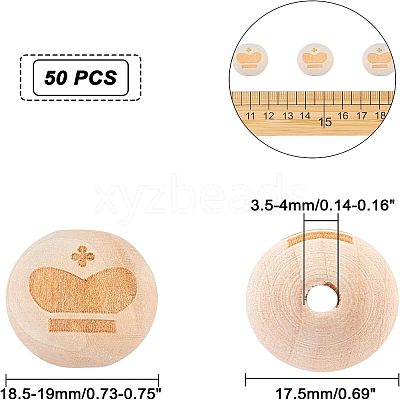 Unfinished Wood Beads WOOD-FH0001-03B-1
