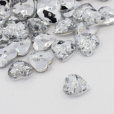 Acrylic Rhinestone Buttons BUTT-J007-01-C-1