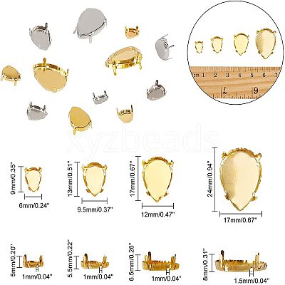 201 Stainless Steel Sew on Prong Settings STAS-NB0004-30-1