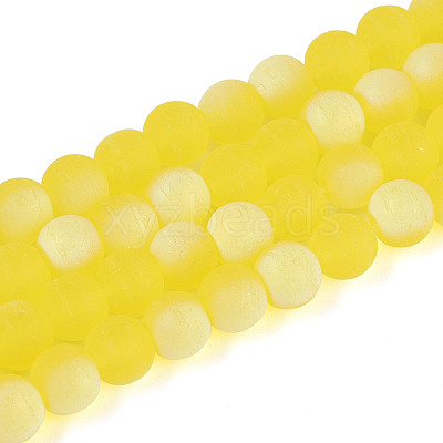 Frosted Transparent Glass Beads Strands LS-GLAA-T032-T6mm-MBB12-1