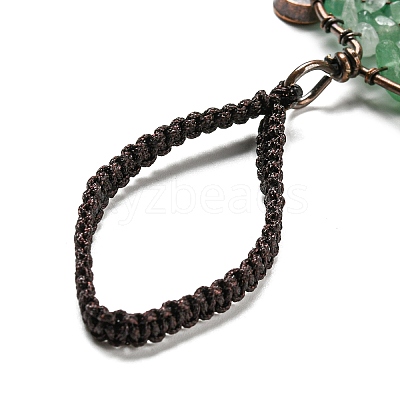 Natural Green Aventurine Chip Tree of Life Pendants Decoration G-F733-06G-1