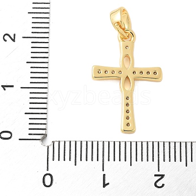 Brass Micro Pave Cubic Zirconia Pendants KK-U056-51G-1