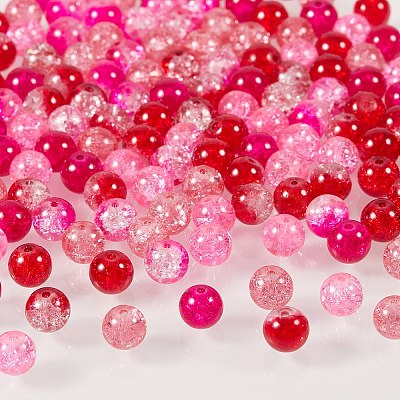 300Pcs 6 Colors Spray Painted Crackle Glass Beads CCG-SZ0001-11A-1