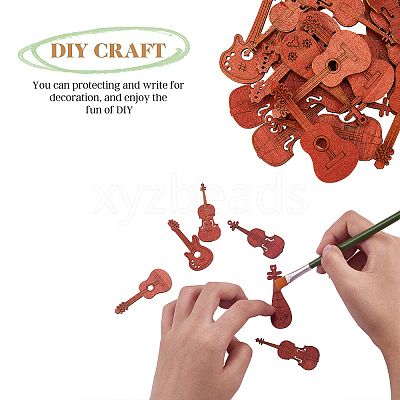 50Pcs 5 Styles Wooden Cabochons WOOD-CJ0001-51-1