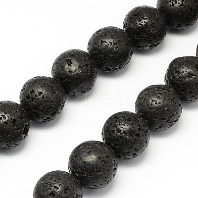 Natural Lava Rock Stone Beads Strands X-G-R193-18-12mm-1