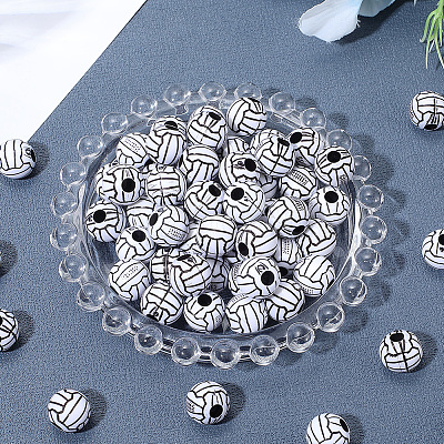 200Pcs Craft Style Acrylic Beads MACR-PA0001-14-1