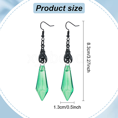 4 Pairs 4 Style Acrylic Imitation Gemstone Bullet Dangle Earrings EJEW-AN0003-96-1