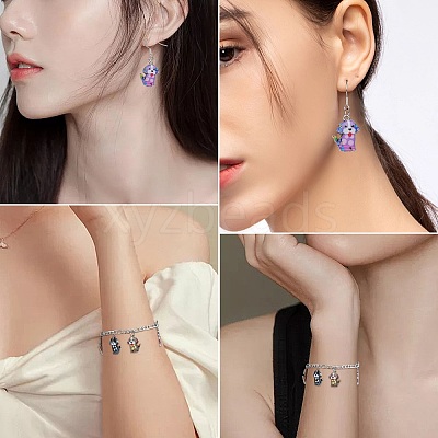 30Pcs 6 Colors Alloy Enamel Pandants ENAM-SZ0004-18-1