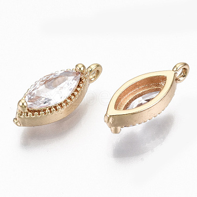 Brass Micro Pave Cubic Zirconia Charms KK-S359-069-RS-1
