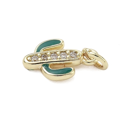 Brass Micro Pave Cubic Zirconia Charms KK-K368-04A-G-1