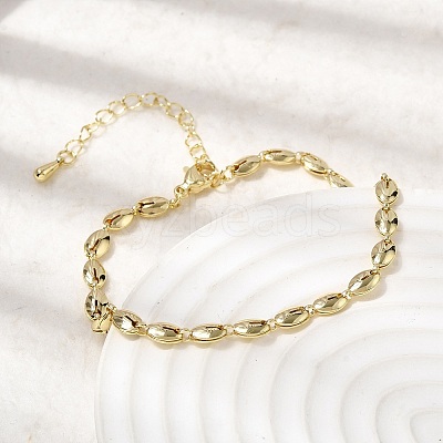 Brass Link Chain Bracelets for Women BJEW-K298-09G-1