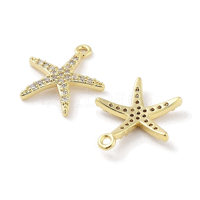 Brass Micro Pave Clear Cubic Zirconia Pendants ZIRC-P120-05G-1