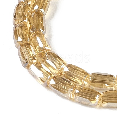 Electroplate Glass Beads Strands GLAA-Q101-02A-PL03-1