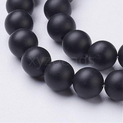 Natural Black Agate Beads Strands G-D543-8mm-1