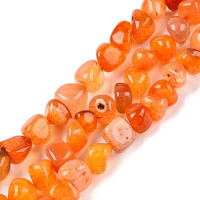 Natural Dyed & Heated Agate Beads Strands G-N342-65D-1