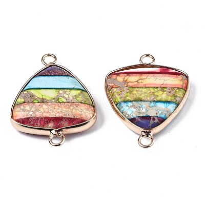 Rainbow Color Natural Imperial Jasper Link Connectors G-S359-332-1