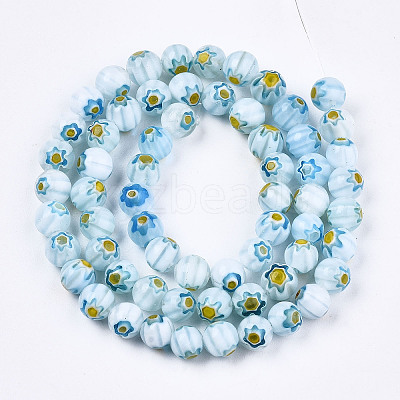 Round Millefiori Glass Beads Strands X1-LK-P001-36-1