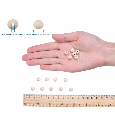 Natural Wood Beads WOOD-Q017-8mm-06-LF-1