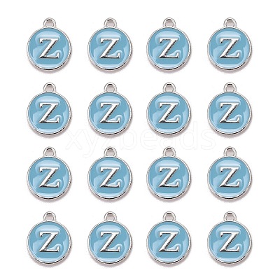 Platinum Plated Alloy Enamel Charms ENAM-S118-04Z-P-1