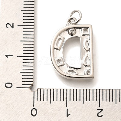 Brass Micro Pave Clear Cubic Zirconia Pendants KK-G521-01P-D-1