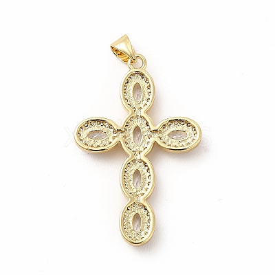 Rack Plating Brass Cubic Zirconia Pendants KK-G456-25G-01-1