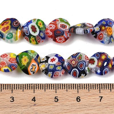 Handmade Millefiori Glass Heart Bead Strands LK-P017-14-1