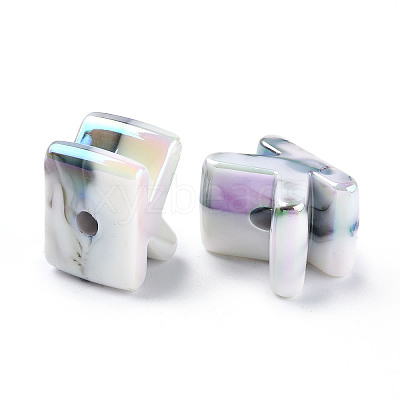 Opaque Rainbow Iridescent Acrylic Beads OACR-P010-22A-1