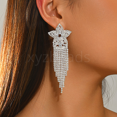 Brass Rhinestone Stud Earrings for Women QC2926-1