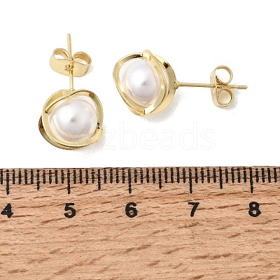 Brass Stud Earrings for Women EJEW-F421-02G-1