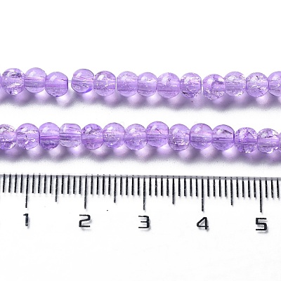 Spray Painted Crackle Glass Beads Strands CCG-Q002-4mm-04-1