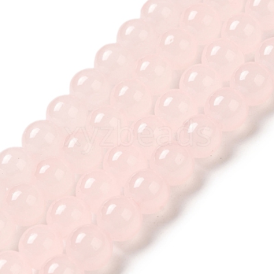 Baking Paint Imitation Jade Glass Round Bead Strands X-DGLA-Q021-8mm-02-1
