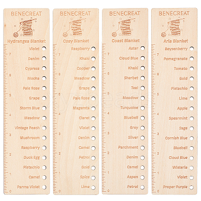 Wood Temperature Blanket Reusable Color Chart AJEW-WH0007-08-1