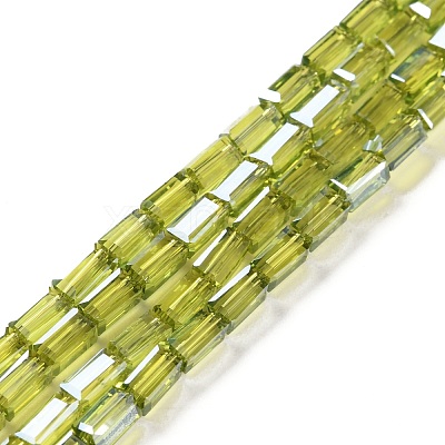 Electroplate Transparent Glass Beads Strands Pearl Luster Plated EGLA-H106-01A-PL05-1