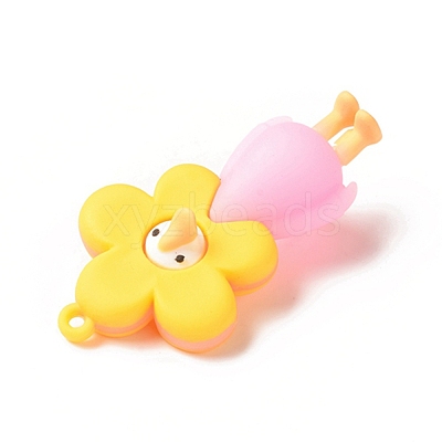 Opaque Resin Cute Duck Big Pendants LS-RESI-D065-B01-1
