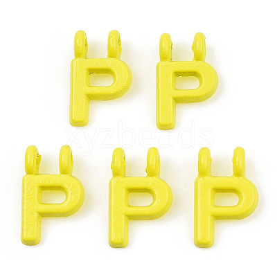 Rack Plating Spray Painted Alloy 2-Loop Link Pendants PALLOY-N176-01P-1