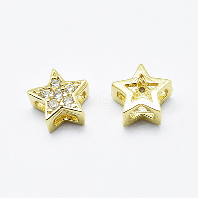 Brass Micro Pave Cubic Zirconia Pendants ZIRC-G130-09G-NR-1