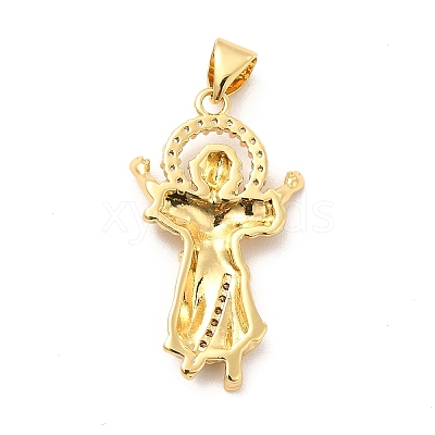 Rack Plating Brass Micro Pave Cubic Zirconia Pendants X-KK-K270-34G-1