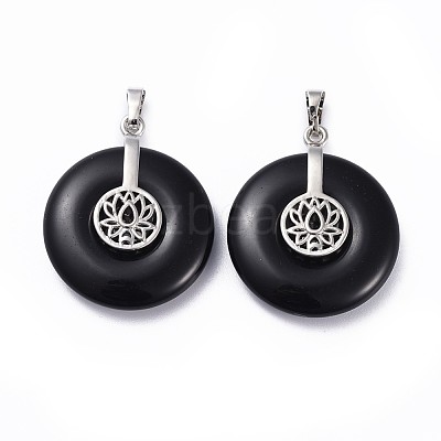 Natural Obsidian Pendants G-F640-B04-1