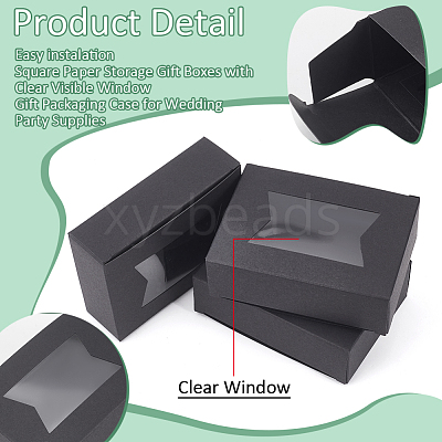 Rectangle Folding Paper Storage Boxes CON-WH0106-01A-02-1
