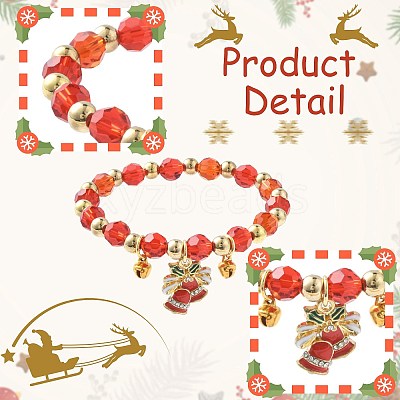 Christmas CCB Plastic & Glass Bead Bracelets BJEW-FS00029-1
